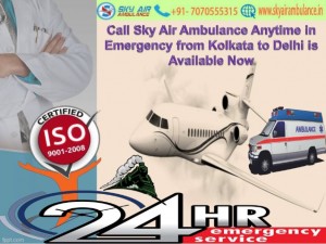 Sky Air Ambulance Service from Kolkata Airport to Chennai and Delhi